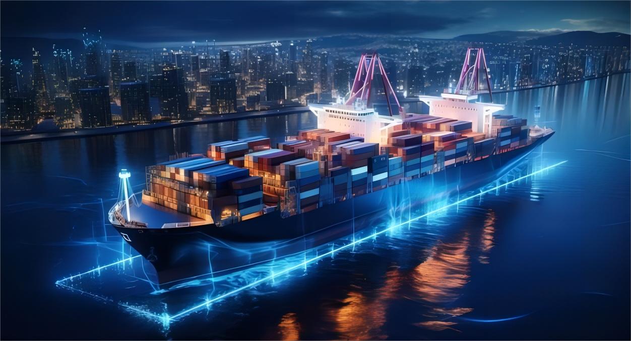 Rail freight train carrying containers from China to Europe