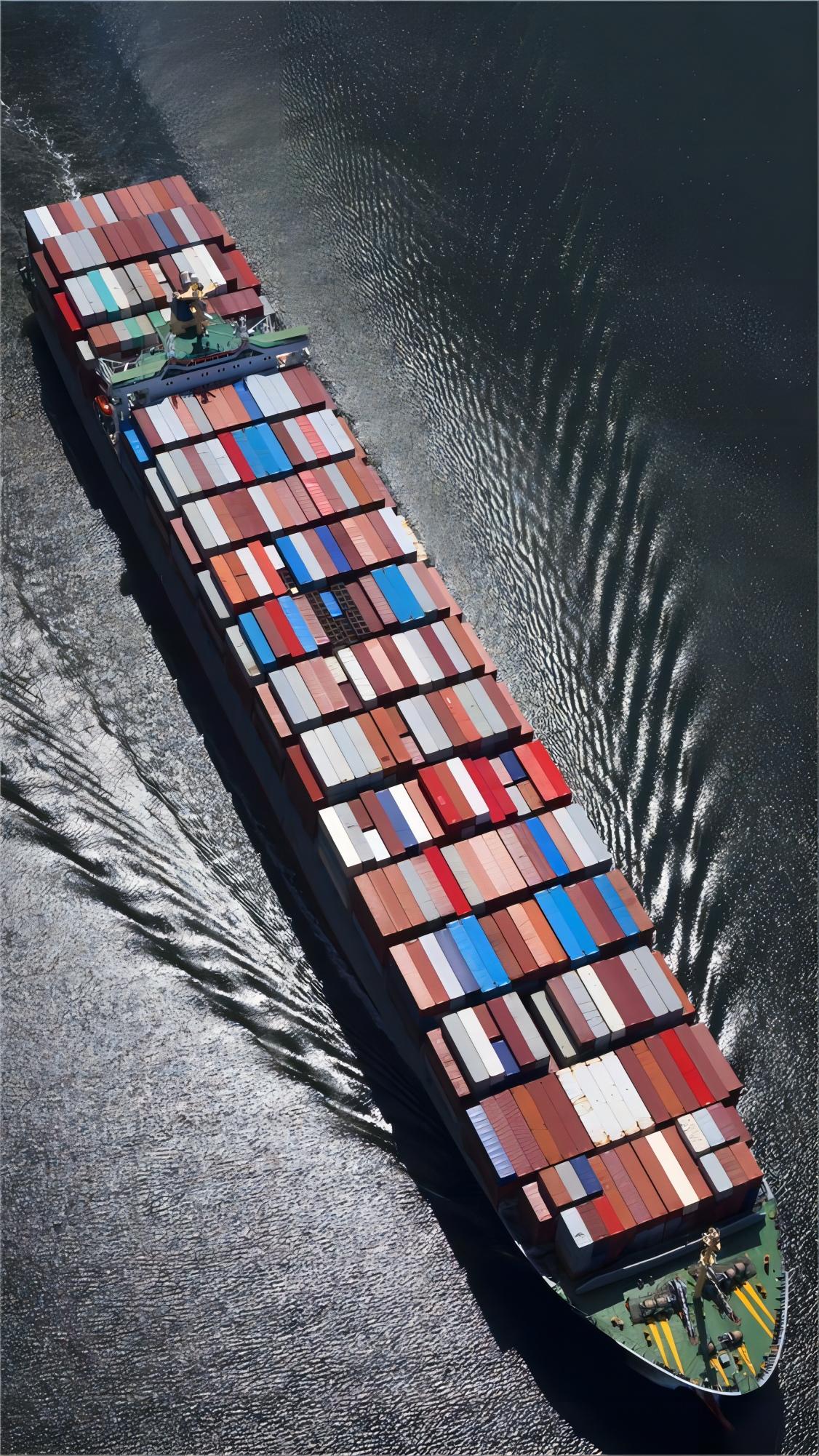 Cargo ship at port for Amazon FBA shipping China Poland