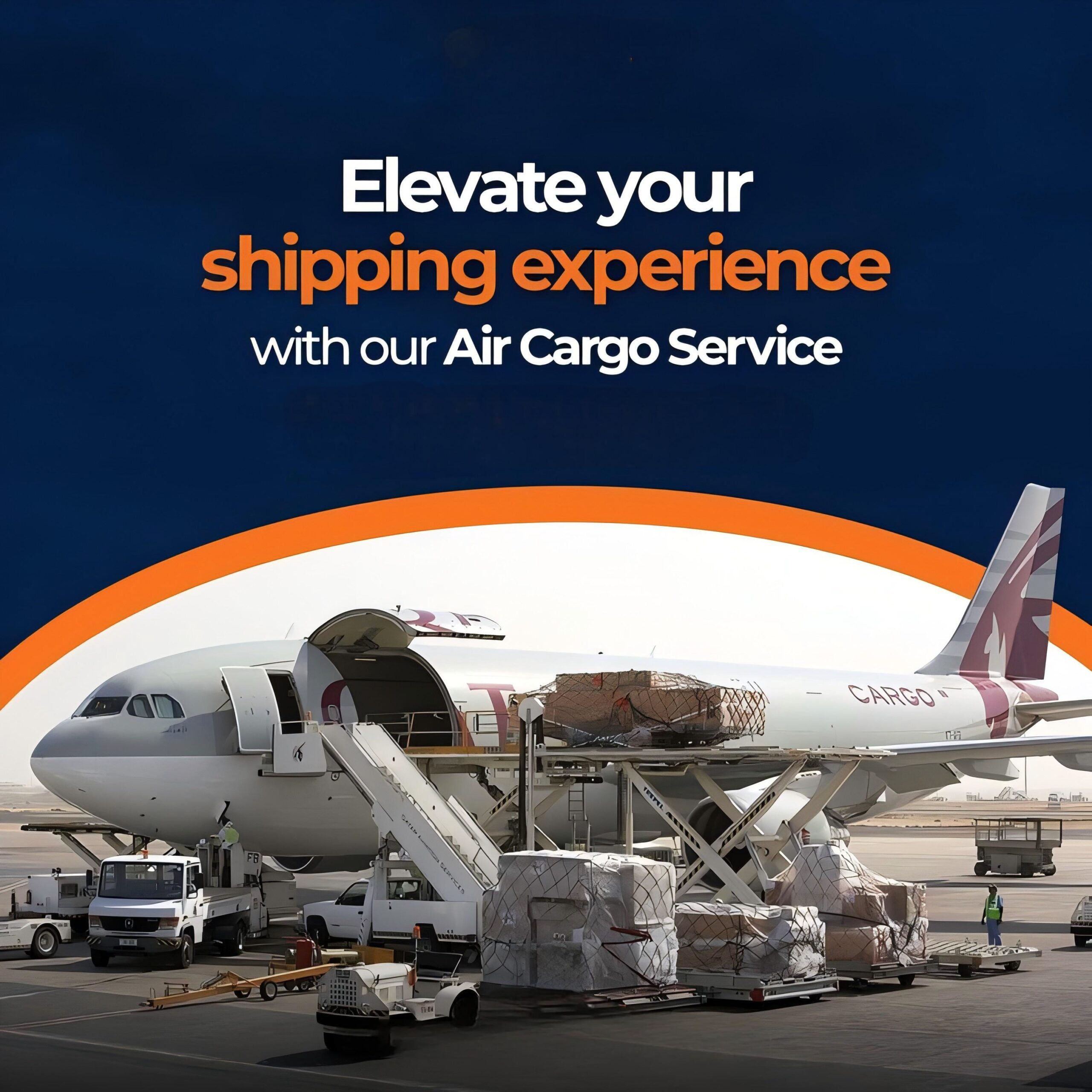 Express cargo being loaded onto an international delivery aircraft