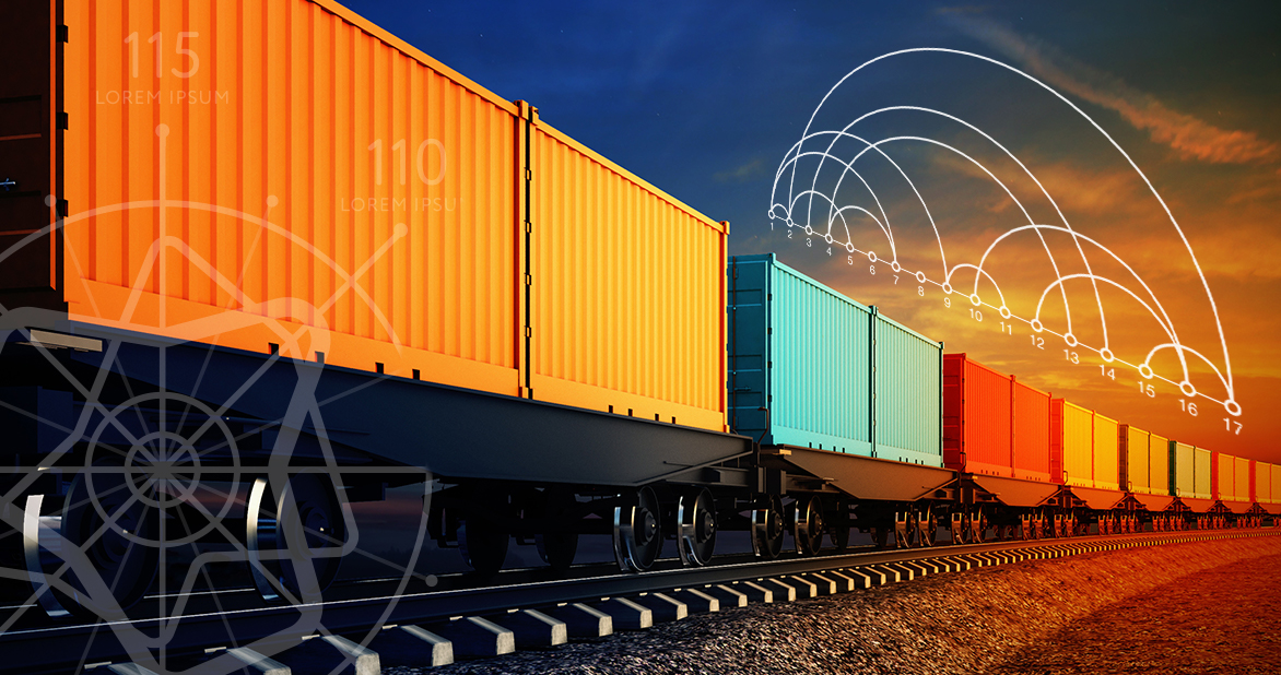 Global logistics network map connecting China and Middle East