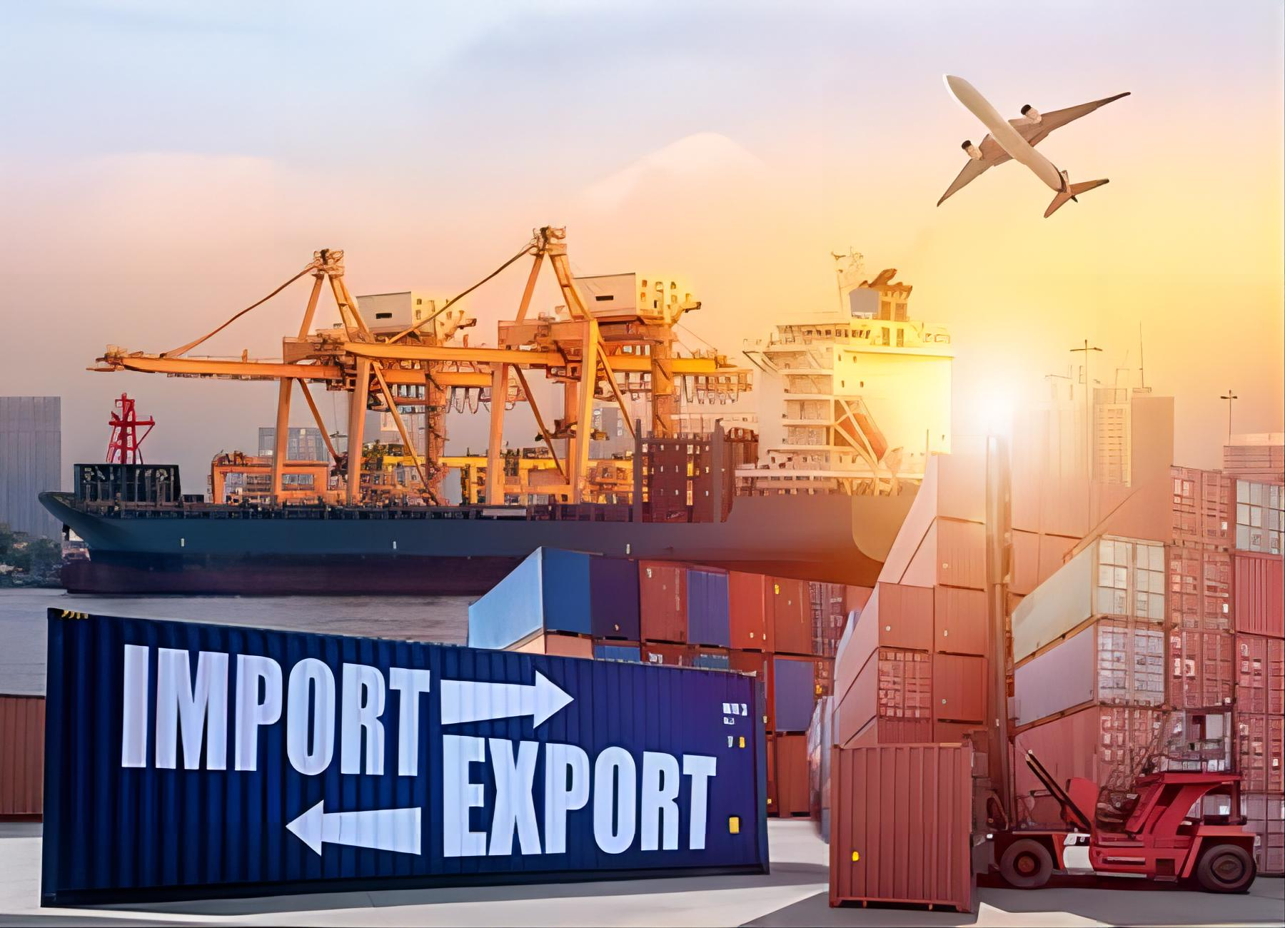 Container ship loading at a major Chinese port for FBA shipping