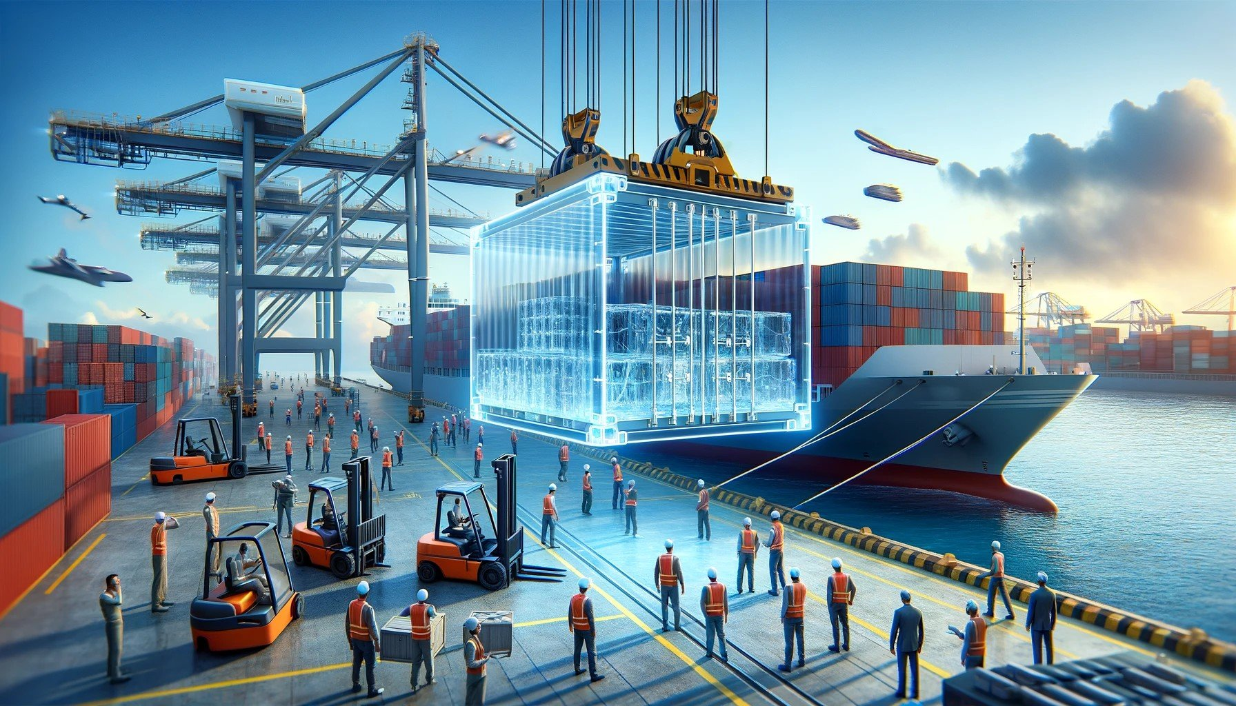 Warehouse distribution center in Europe receiving goods from China