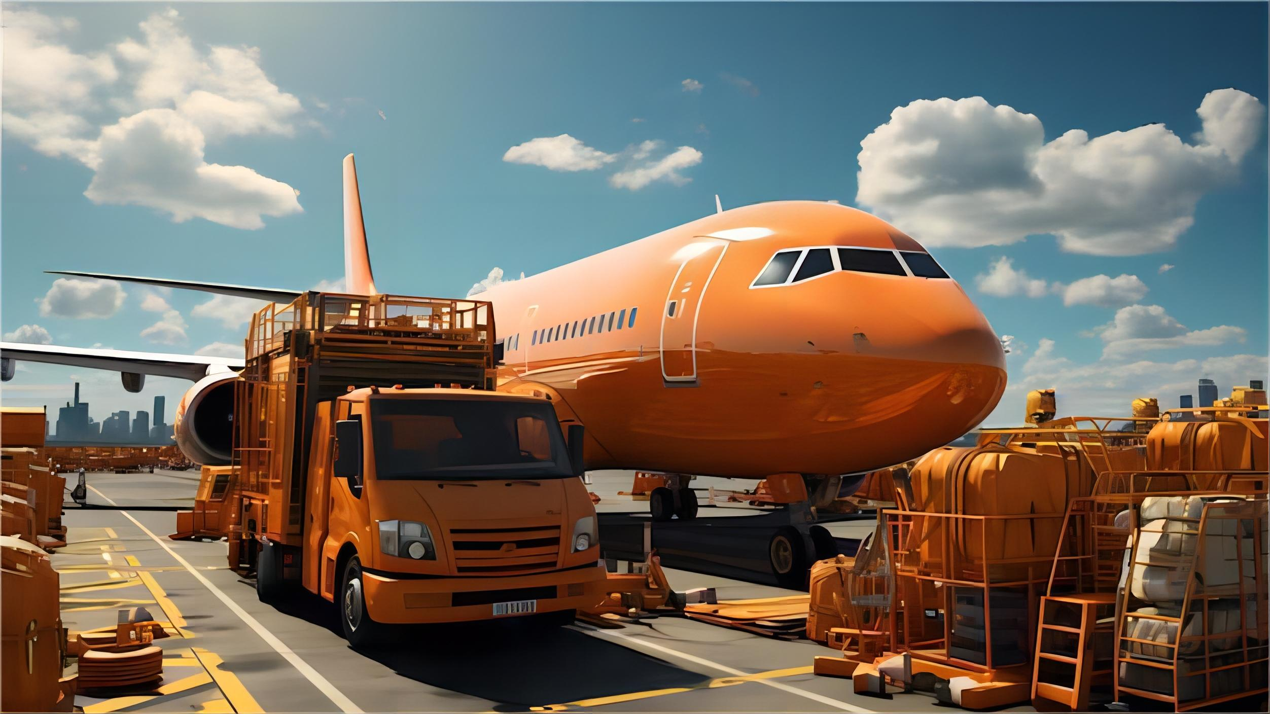 Air freight and sea freight cargo handling at a major Chinese port