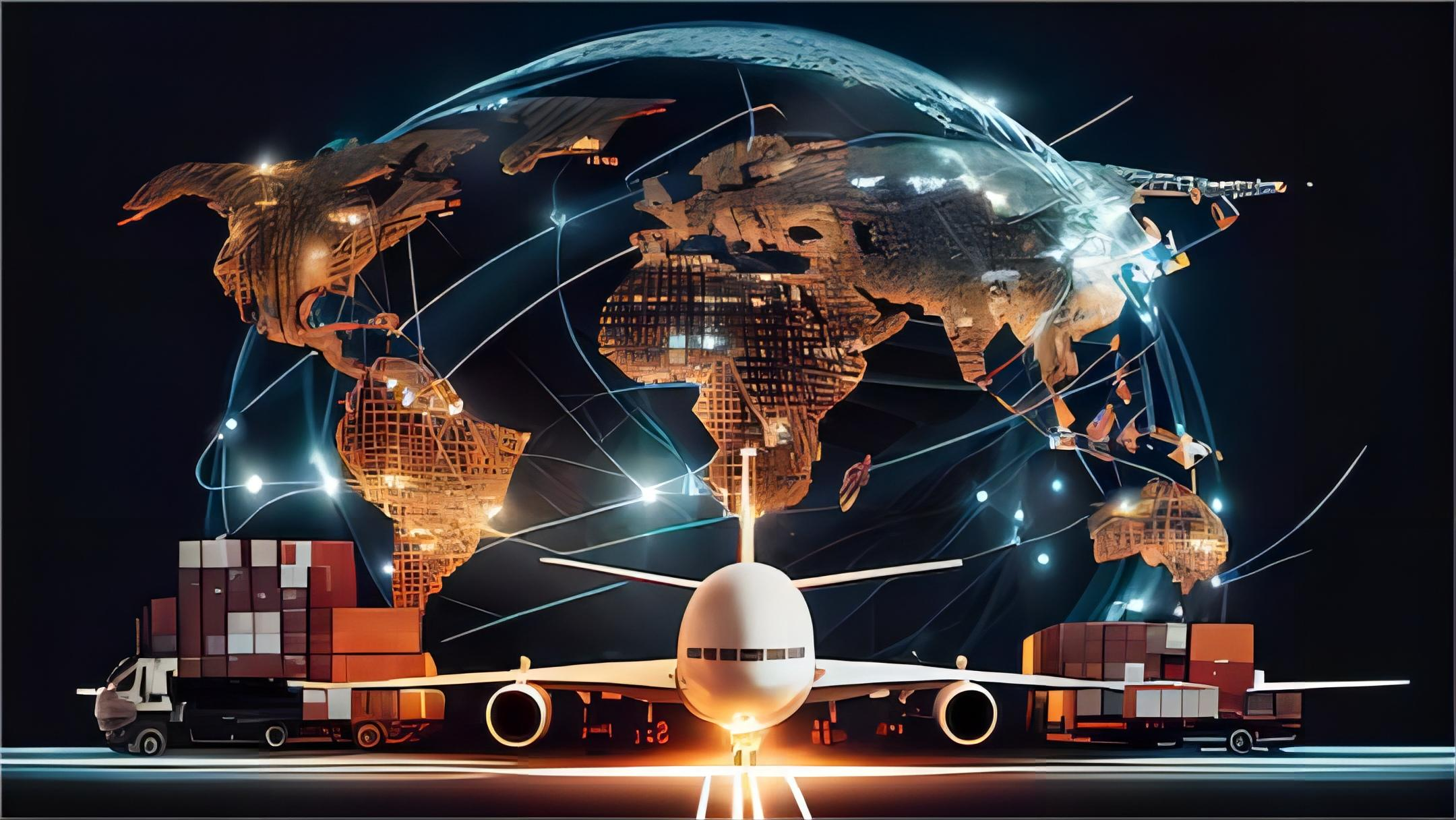 Logistics professional managing international cargo documents