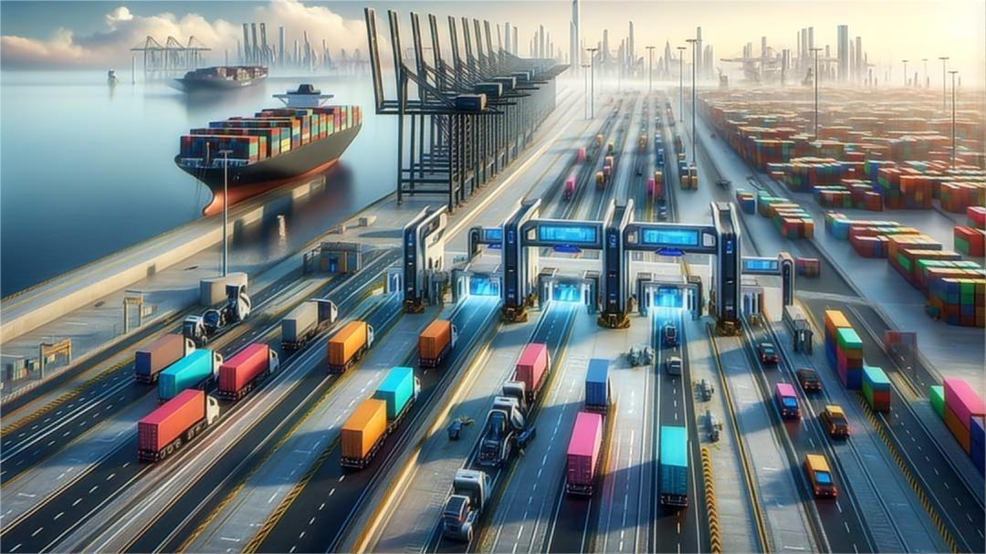 A freight train loaded with containers moving across the Eurasia land bridge