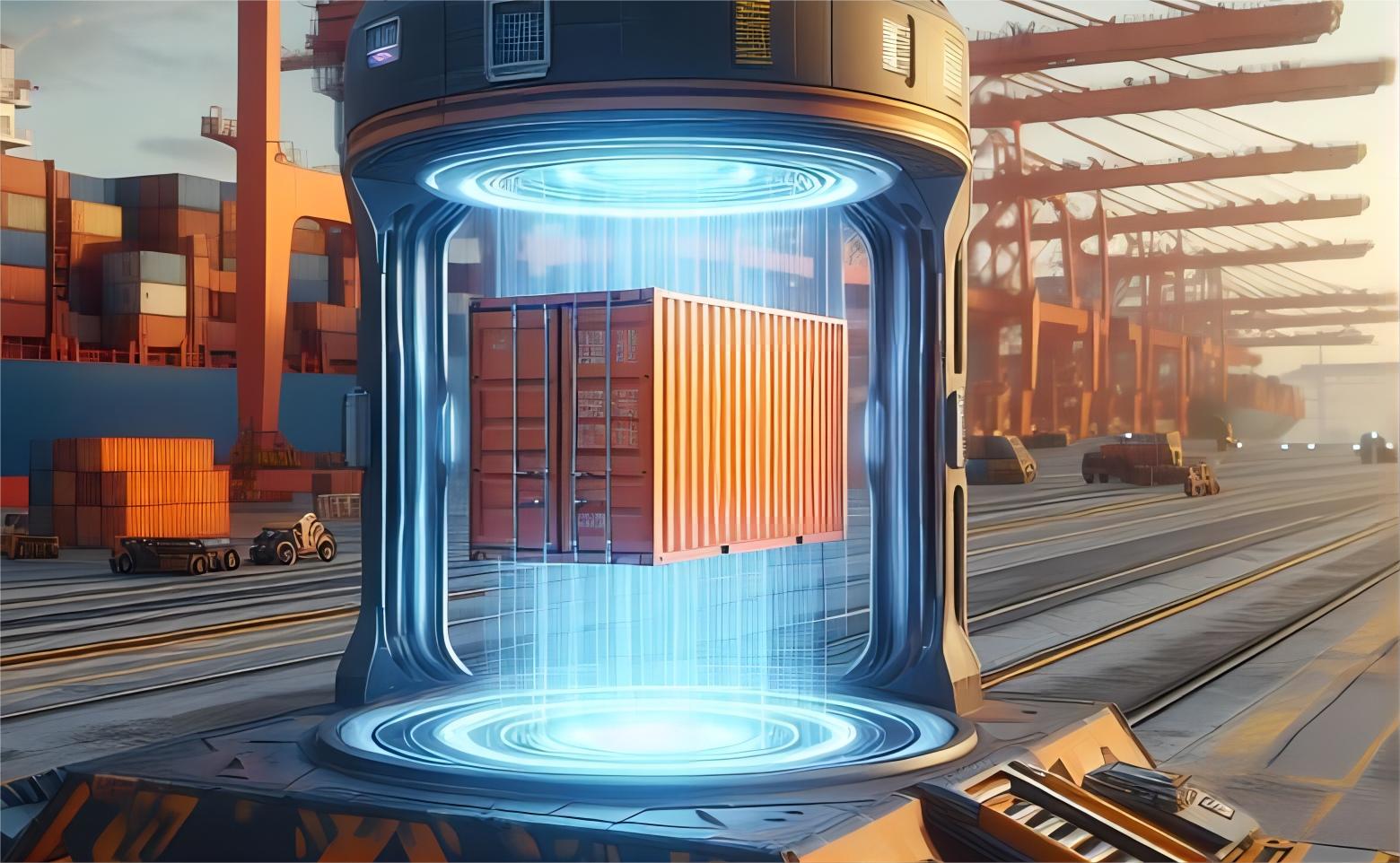 Cargo ship loaded with containers at a busy Chinese port